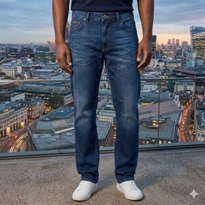 New Hugo BOSS Maine Candiani Denim Jeans Men 32/30 Blue Italian Stretch Medium